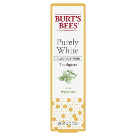 Burt's Bees Toothpaste, Fluoride Free, Purely White, Zen Peppermint, 4.7