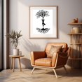thumbnail image 3 of Yoga Body Tree With Roots Silhouette, Vrksasana - Digital Art Minimalist Nature Spiritual Black and White Oak Framed Wall Art Print 16 x 24 inches, 3 of 12