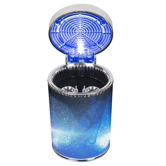 Car Portable Ashtray with LED Light Cup Holder Color for Truck Office Home