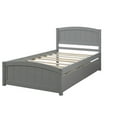 thumbnail image 2 of Tcbosik Twin size Platform Bed with Two Drawers, Gray, 2 of 8