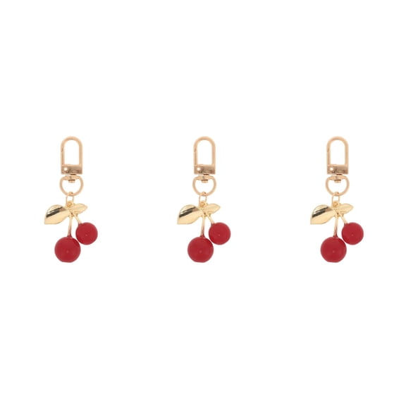 OUNONA 3pcs Cherry Keychain Cute Cherry Charm Cherry Keyring Pendant Bag Purse Charm For Women Girls Handbag Purse Birthday Christmas