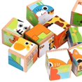 thumbnail image 2 of Piezas de rompecabezas de madera en 3D, 6 patrones, juego de rompecabezas para niños, (animal 1), 2 of 4