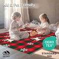 thumbnail image 4 of ODIKA 3'x5' Machine Washable Non-Slip Area Rug, Jolly Caribou Gingham Cottage Mountain Celebration High Traffic Rug with Pad, Red, 623095, 4 of 8