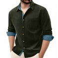 thumbnail image 5 of Dagugfen Mens Shirts Corduroy Long Sleeve Button down Collared Neck Mens Shirts Casual Jackets S-3XL, 5 of 8