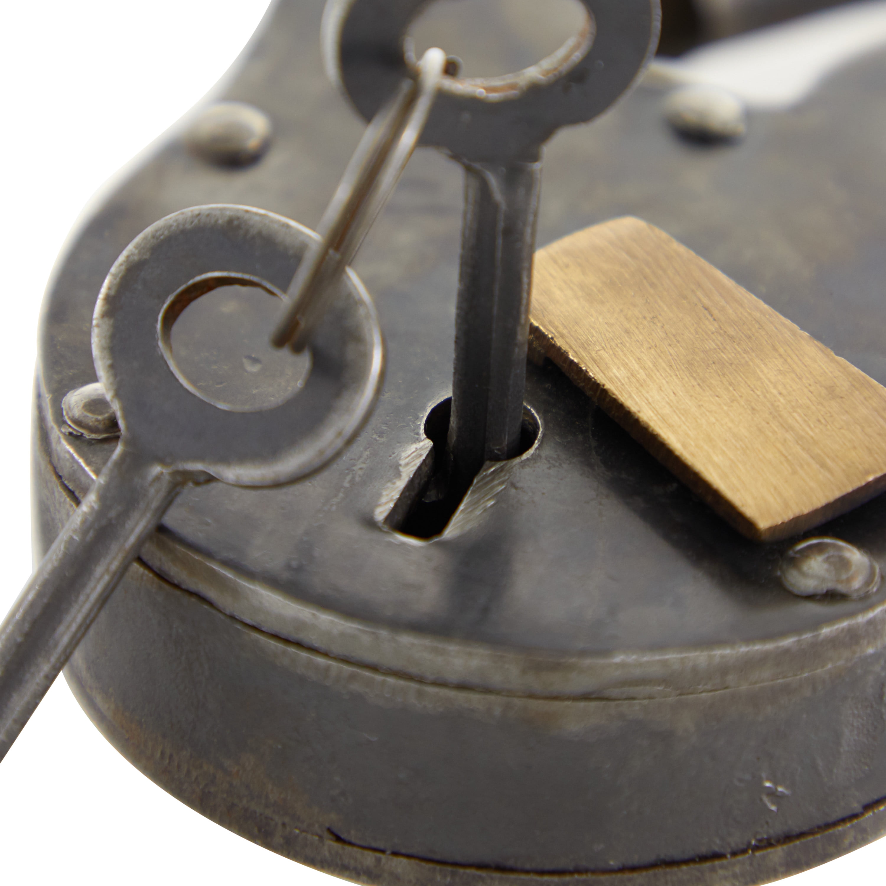 DecMode 4" Gray Brass Lock And Key