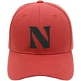 thumbnail image 2 of Daxton Structured Curve Visor Bill Baseball Hat 3D Capital Alphabet Letters, Red Hat Black Letter N, 2 of 3