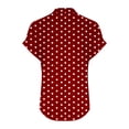 thumbnail image 4 of Olyvenn Womens Button Down Blouses Polka Dot Print Casual Peplum Summer Tops Dressy Chiffon Work Blouse Henley Shirts Red S, 4 of 5