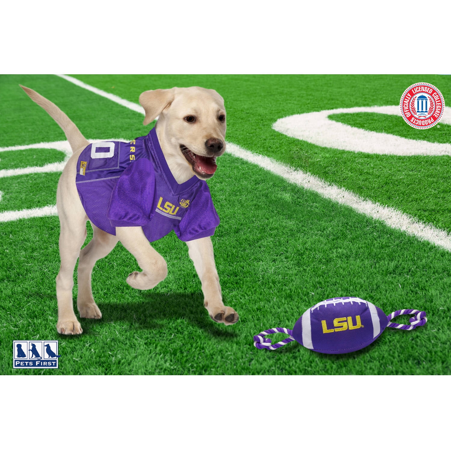Pets First Collegiate Louisiana State Nylon Football-Licensed