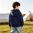 thumbnail image 5 of akafmk Boys Zip Up Hoodie Sweatshirt Long Sleeve Casual Jacket with Checkered Hood Lining and Front Pocket School Outerwear Fall Clothes, Size 4-5 Years, 5 of 7