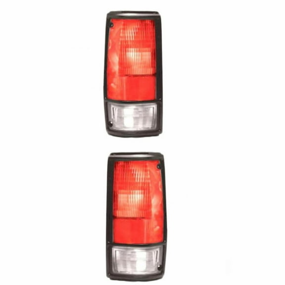 For GMC Sonoma 1990 91 92 1993 Tail Light Driver and Passenger Side | Pair | With Black Trim | GM2800108, GM2801108 | 919649, 919650