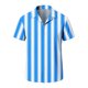 thumbnail image 5 of Ceisia Men's Vertical Stripe Short Sleeve Button Down Casual Shirt for Beach Vacation Sky Blue XL Gifts, 5 of 7