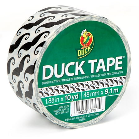 Duck Brand Duct Tape, 1.88" x 10 yard, Mustache