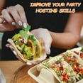 thumbnail image 6 of Grusce Disposable Taco Plates for 2 Tacos & 2 Sides, 100 Pack Premium Paper Plates with Dividers, Fiesta Taco Holder, Taco Stand for Taco Tuesday & Taco Bar Serving Set Taco Plates, 6 of 10