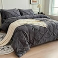 thumbnail image 3 of Maple&Stone Queen Comforter Set Pieces P Pleat Bed in A Bag Comforter Queen Sets Pintuck with Comforter Sheets Pillowcases & Shams Bedding Comforter Sets for Queen Siz, 3 of 6