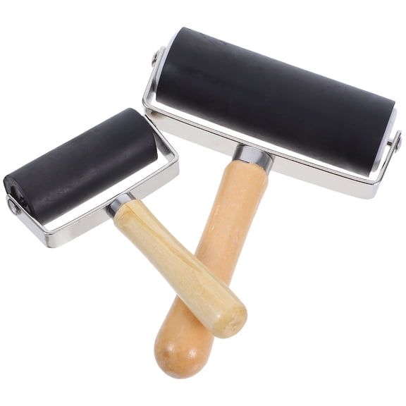 NICEXMAS 2Pcs Craft Roller Tool Rubber Ink Applicator for Home Use with Smooth Even Ink Distribution