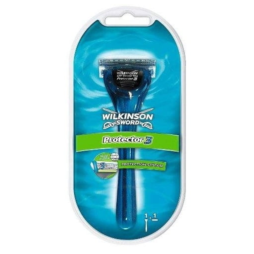 Wilkinson Sword Protector 3 Système de Rasoir de Rasage, 1 Manche avec 1 Lame (Comparable au Protecteur Schick)