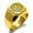 Gold, variant on Stainless Steel Icelandic Vegvisir Viking Rune Engraved Square Flat Top Biker Style Polished Signet Ring