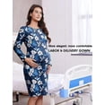 thumbnail image 5 of Pinspark Open Back Hospital Gowns for Women Post Shoulder Surgery Tear Away Snap Chemo Port Adaptive Clothing with Pockets, 5 of 6