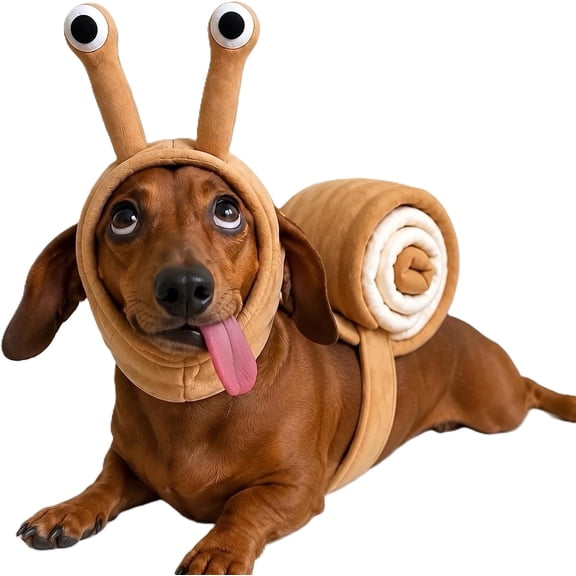 Dog Snail Costume (S) Snail Costume for Small Dogs & Cats, Plush Eye-Stalk Headpiece & Spiral Shell Backpack, Warm Puppy Hoodie Costumes for Dogs Costumes for Cats