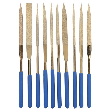 

2024 10Pcs Set 5x180mm Titanium Plated Steel Diamonds Needle Files Kit for Filing Cutting