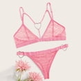 thumbnail image 5 of Conjunto de sujetador Sexy con estampado de corazón para mujer, lencería erótica con anillo conectado, ropa interior de 2 piezas, Bralette transparente de malla, 5 of 5