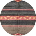 thumbnail image 1 of Ahgly Company Machine Washable Indoor Round Abstract Dark Almond Brown Area Rugs, 8' Round, 1 of 7