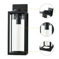 thumbnail image 2 of C Cattleya 2-Pack Matte Black Outdoor Wall Light with Cylinder Clear Glass Shade, 2 of 6