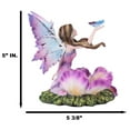 thumbnail image 2 of Whimsical Fantasy Fuchsia Pink Flower Fairy With Blue Butterfly Figurine, 2 of 9