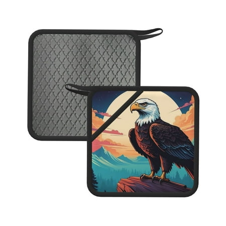 

Lukts Cartoon Iceberg Bald Eagle for Silicone Anti-hot Mats - Heat Resistant for Kitchen Counter Dish Drying Mat Silicone Trivets Hot Pads for Kitchen Counter