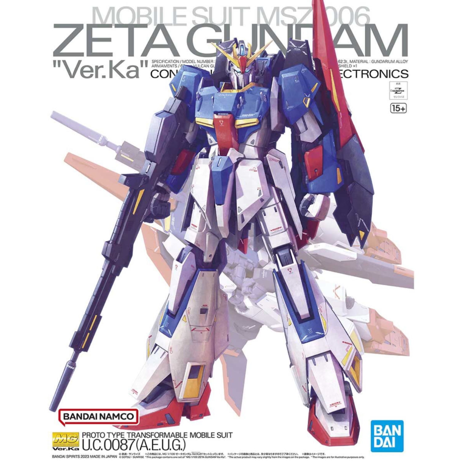 Bandai MG 1/100 MSZ-010 ZZ Gundam Ver.Ka Model Kit Toy Build