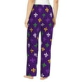 thumbnail image 3 of Balery Purple Mardi Gras print Women's Pajama Pants,Ultra Lightweight Pjs,Lounge Pant-Small, 3 of 9
