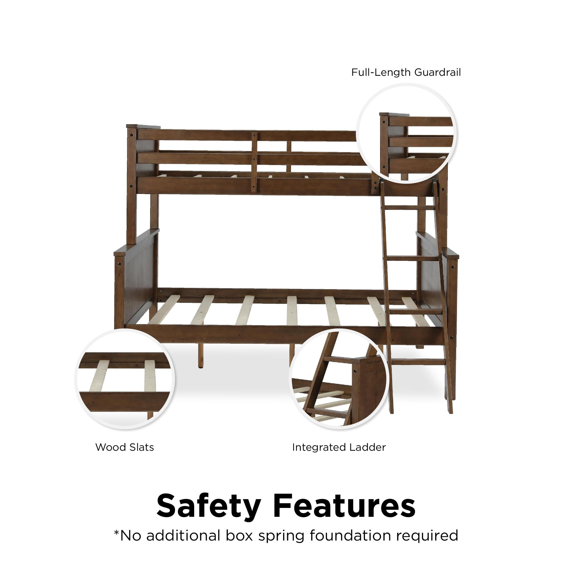 Better Homes and Gardens Ashcreek Twin over Full Bunk Bed, Mocha