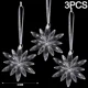 thumbnail image 3 of 12/2 piezas de adornos navideños de acrílico transparente con forma de copo de nieve y carámbanos para árbol de Navidad, adornos colgantes para fiestas de invierno, 3 of 5