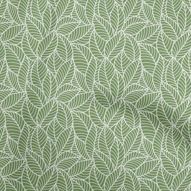 oneOone Rayon Light Green Fabric Texture Leaf Sewing Material Print Fabric By The Yard 56 Inch Wide