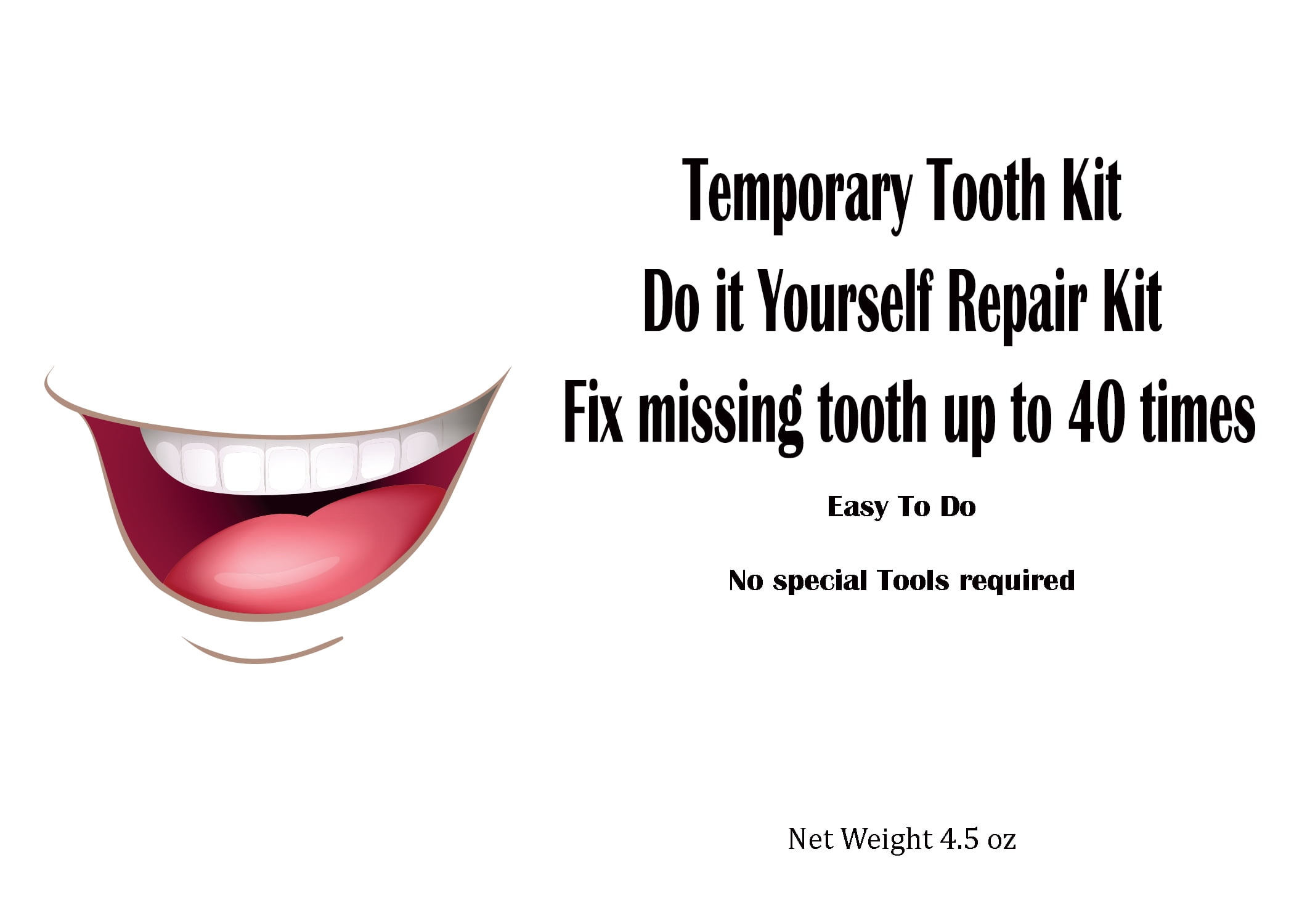 Temporary Missing Tooth Kit Replacement Tooth Repair 4 X the amount