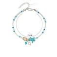 thumbnail image 3 of Women Ankle Bracelet Fashionable Adjustable Conch Starfish Pendants Beaded Anklets Jewelry Accessory Blue, 3 of 6