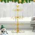 thumbnail image 2 of UBesGoo 3ft Wrought Iron Christmas Tree, Metal Display Stand for Holiday Decor, Indoor Outdoor Use, Gold, 2 of 8