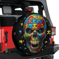thumbnail image 2 of Lotusprinthandmade Autism Awareness Puzzle Skull Spare Tire Cover With Backup Camera Hole (24 in), 2 of 7