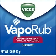Vicks VapoRub Topical Cough Suppressant Analgesic Ointment, 1.76 oz, 4 Pack