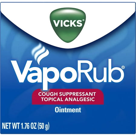 Vicks VapoRub Topical Cough Suppressant Analgesic Ointment, 1.76 oz, 4 Pack