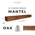 thumbnail image 2 of Luxe Surface 60 inch Floating Shelves Oak Color Wood Fireplace Mantel, 2 of 6
