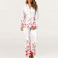 thumbnail image 4 of MIUOWANP Womens Big and Tall Pajama Sets Women's Valentine's Day Printed Pajama Set For Daily Home Wear With Pocket Red M, 4 of 5