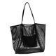thumbnail image 3 of Bolso de hombro de playa, bolsa de mano ligera de almacenamiento para playa, compras en la calle, senderismo Negro, 3 of 9