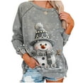 thumbnail image 5 of AGWOLF Women's Christmas Sweatshirts Crewneck Cute Snowman Graphic Tops Plus Size Long Sleeve Xmas Pullover Casual Festive Shirts, 5 of 7