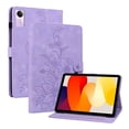 thumbnail image 2 of Case for Xiaomi Redmi Pad SE 11.0 inch Released 2023, Embossed Flower PU Leather Flip Wallet Folio Stand Cover, rple, 2 of 7