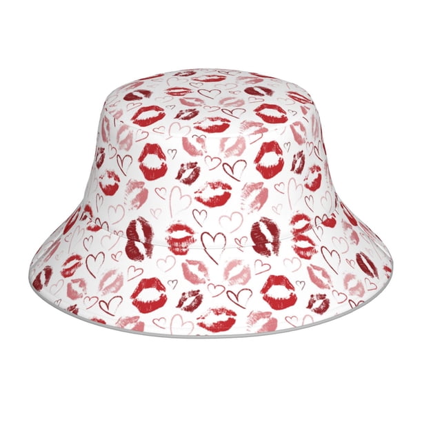 Balery Red Lips Sombreros para el sol para hombre y mujer, sombrero de pescador con UPF 50+