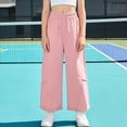 thumbnail image 2 of TOWED22 Girls Sweatpants Pants Wide Leg Flare Pants Teen Kids Elastic Casual Trousers with Pocket(Pink,10-11 Y), 2 of 8