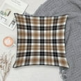 thumbnail image 5 of Brown And Black Tartan Plaid Scottish Soft Plush Throw Pillow Covers 24"x24" Decorative Cushion Cases with Hidden Zipper for Sofa Couch Bed Living Room, Pillow Cover Only Made in USA, 5 of 6