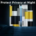 thumbnail image 4 of Yellow Kitchen Curtains 63 Inch Length Geometric Window Curtains Over Sink Set of 2, Black Grey White Curtain for Bedroom Living Room, Modern Abstract Kitchen Decor 42x63 Inch, 4 of 6