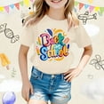 thumbnail image 3 of Girls Tshirts Casual Short Sleeve Cartoon Print Crewneck Breathable School Daily Wear Ages 3 13 Clothes, 3 of 4